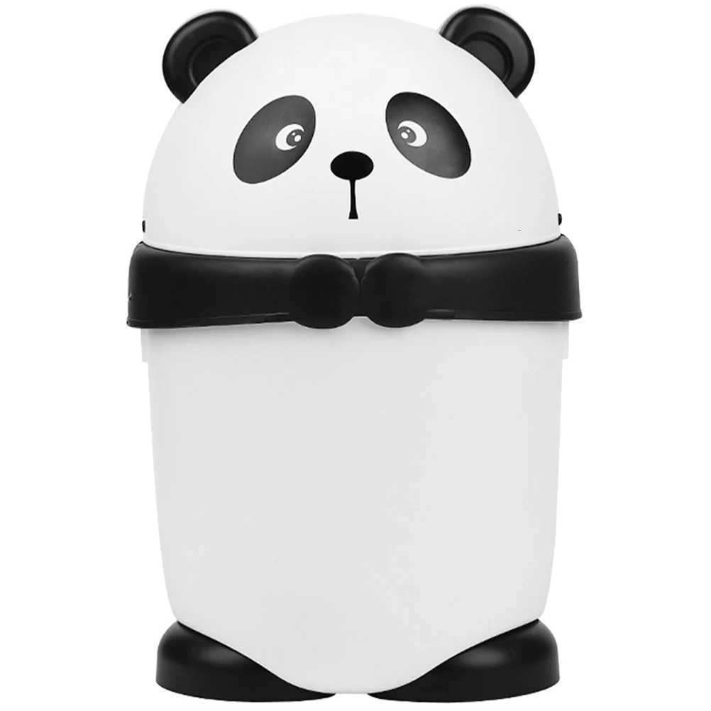 3D Cartoon Panda Flip Lid Trash Can PP Material Kitchen Bedroom Office Garbage Bin With Lid Reusable Plastic Waste Bin C251120