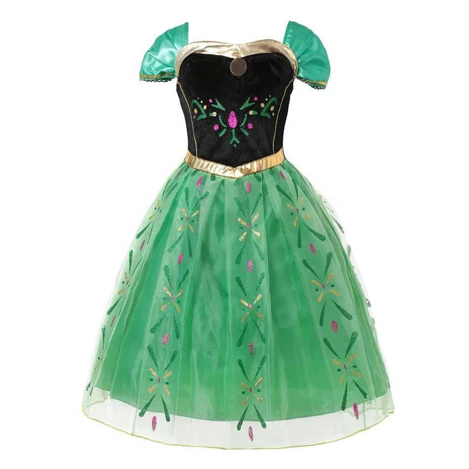 Disney Childrens Princess Dress Girl Rapunzal Snow White Dress Childrens Christmas Role Play Belle Aurora Birthday Party DressXJ250420