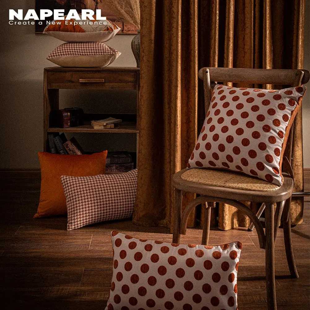 Pillow Case Luxury Throw cases Orange Color Velvet Dots Pattern Sofa Cushion Covers Fashion Decorative Square Cover C251120