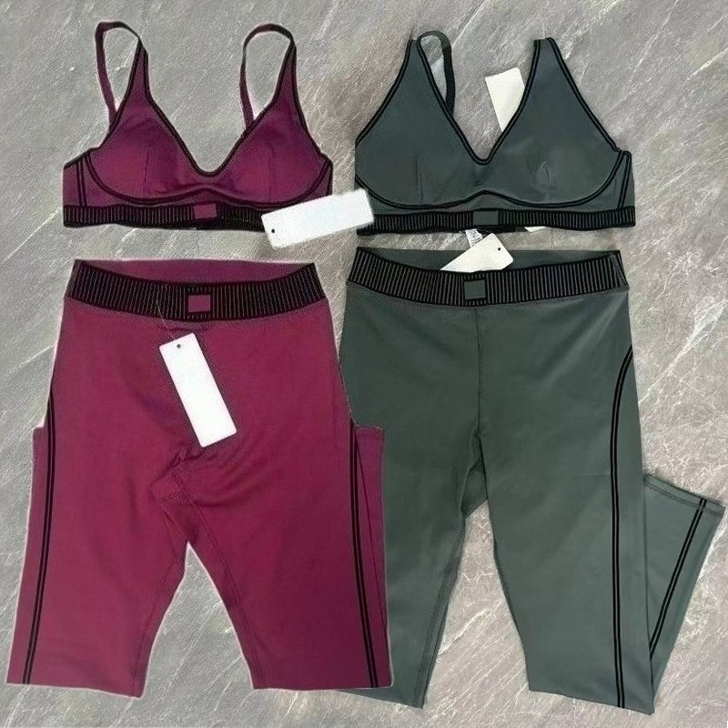 Designer Yoga Set Womans Sports Bra+leggings Gym Wear Back Tennis Tops Seamless Line Up Bra Jogger Vest Black Fitness Tank Top Pilates Workout outfits