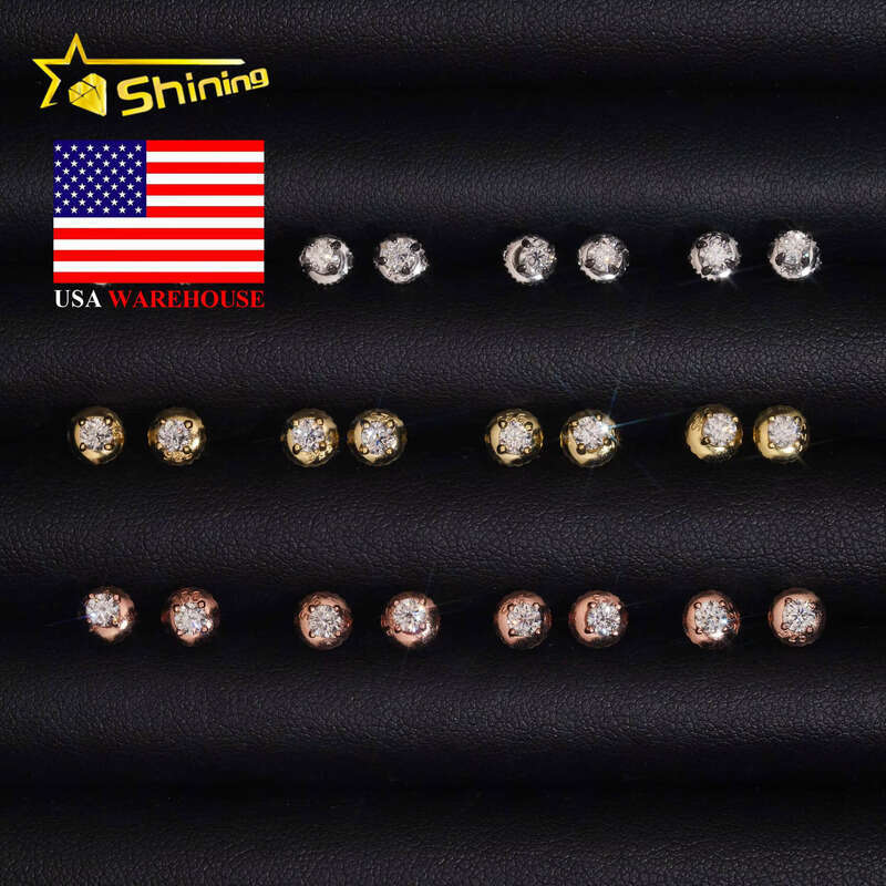 Loose Jewelry Pure Sier Round Cut 3mm Earrings Small Studs Making Vvs Miossanite Iced