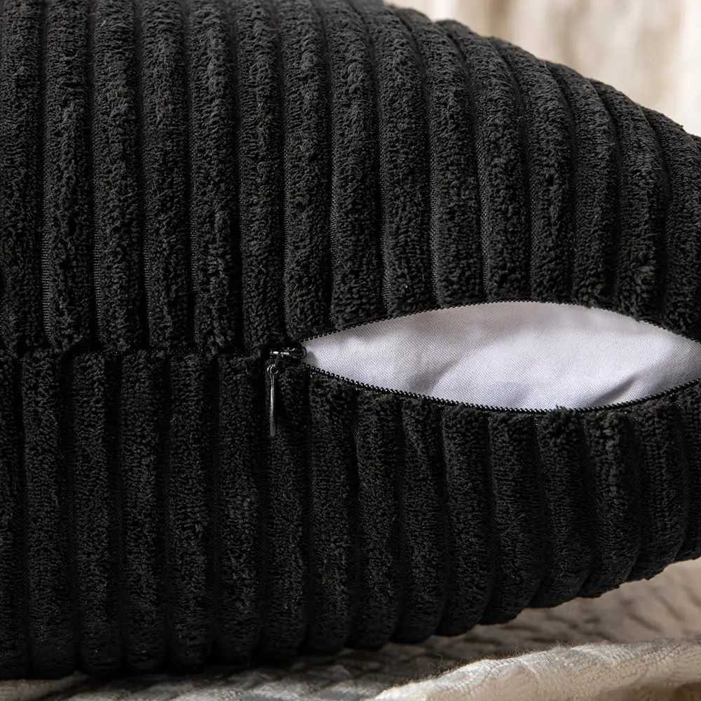 Pillow Case Black Corduroy Covers Boho Decorative Spliced Throw Covers Soft Solid Couch cases Cushion Covers for Sofa C251120