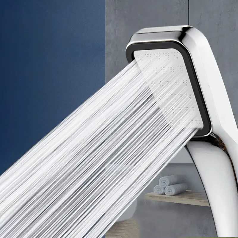 300 Holes Pressurized Showerhead Hand Hold Square Shower Head Water Saving Rainfall Spray Nozzle Bathroom AccessoriesM251120