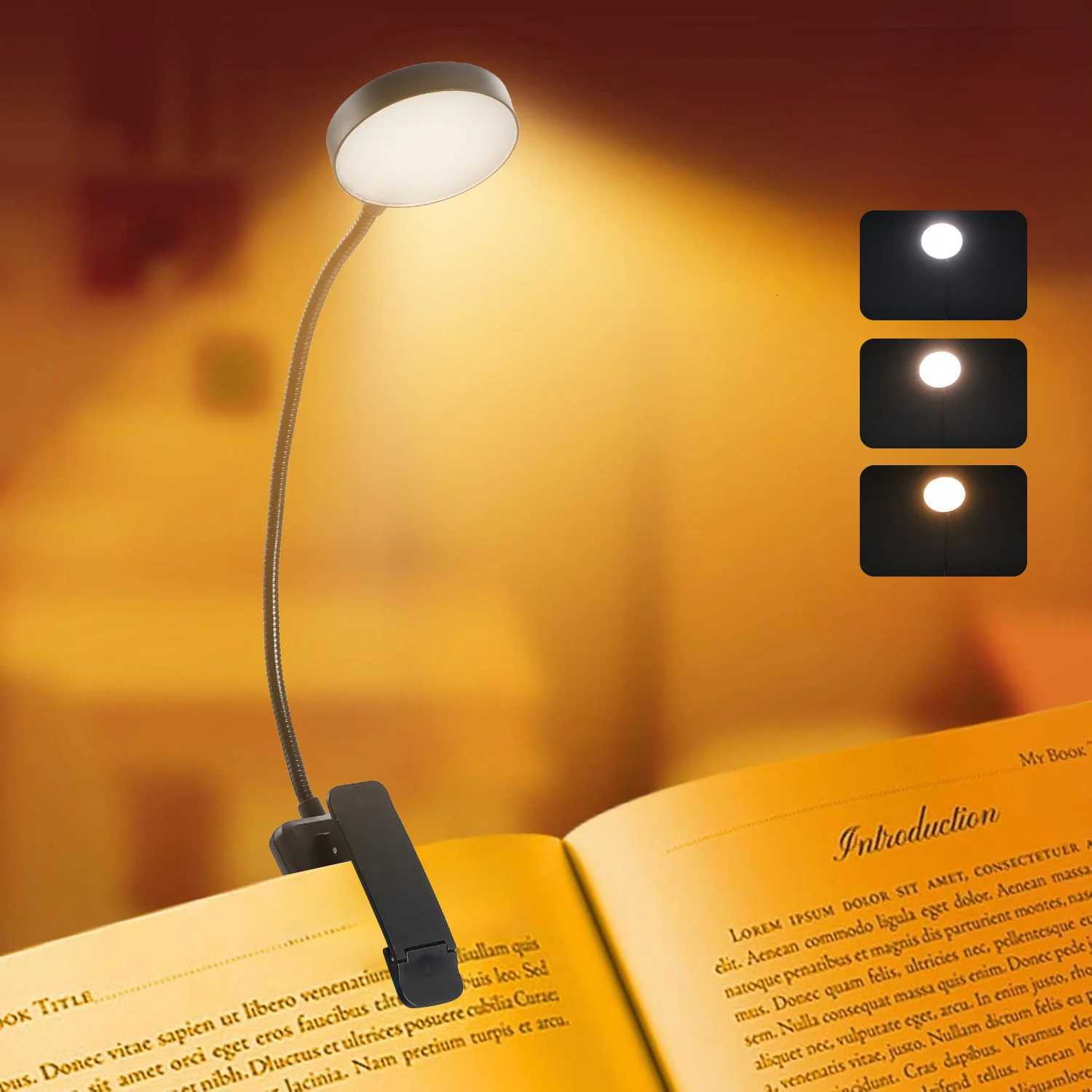Black 1/2/4pcs Circular book holder lamp 31 lamps USB charging version reading lamp with 3 color temperatures variable dimming M251120