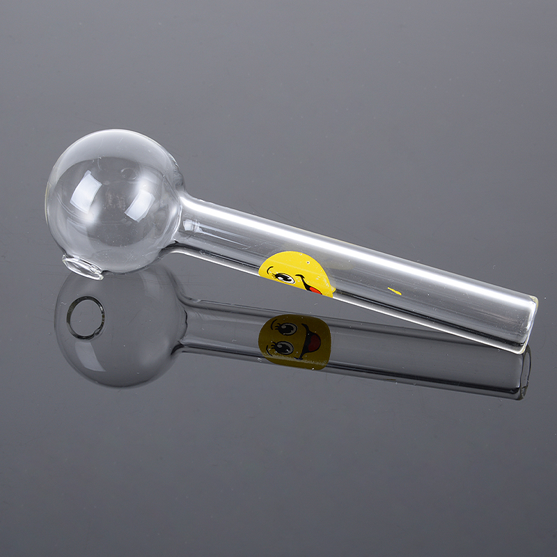 SW15 Colorful Smoking Pipe 4 Inch Mini Spoon Glass Pyrex Oil Burner Pipes Beauiful Heady Glass Smile Face Glass Pipes