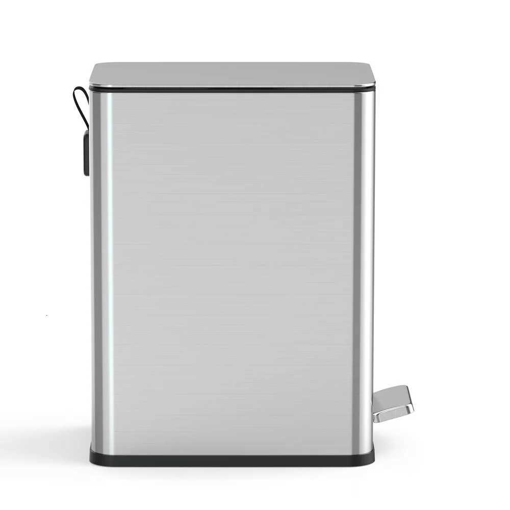 26 Gallon Slim Step On Trash Can Stainless Steel Touchless Soft Close Lid Non Skid Base Heavy Duty Wastebasket C251120