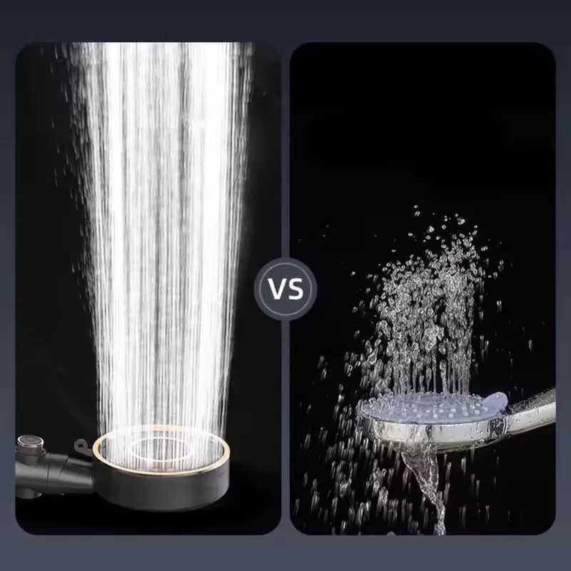 New Massage Spa Pressurized Shower Head 3 Mode High Pressure Water Saving One-Key Stop Handheld Showerhead Bathroom AccessoriesM251120