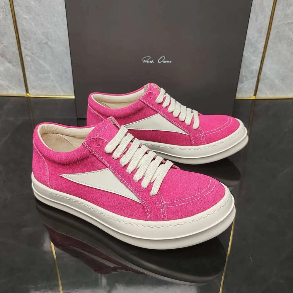 Ricks 2024 New Small Triangle Canvas High Street Rose Red Men's Haruku Wind Joker Couple Height Shoes