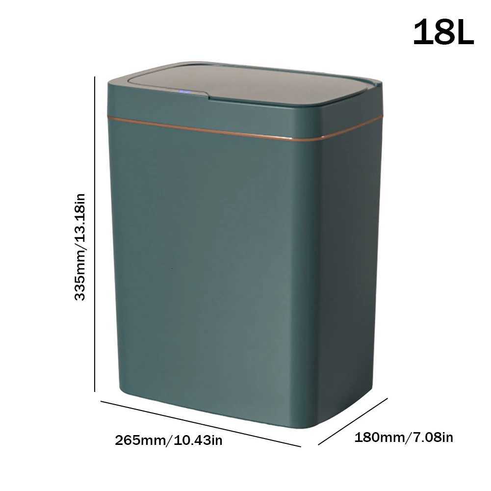 15L/18L Smart Sensor Trash Can Automatic Kicking Green White Garbage Bin for Kitchen Bathroom Home Waterproof Electric Waste Bin C251120