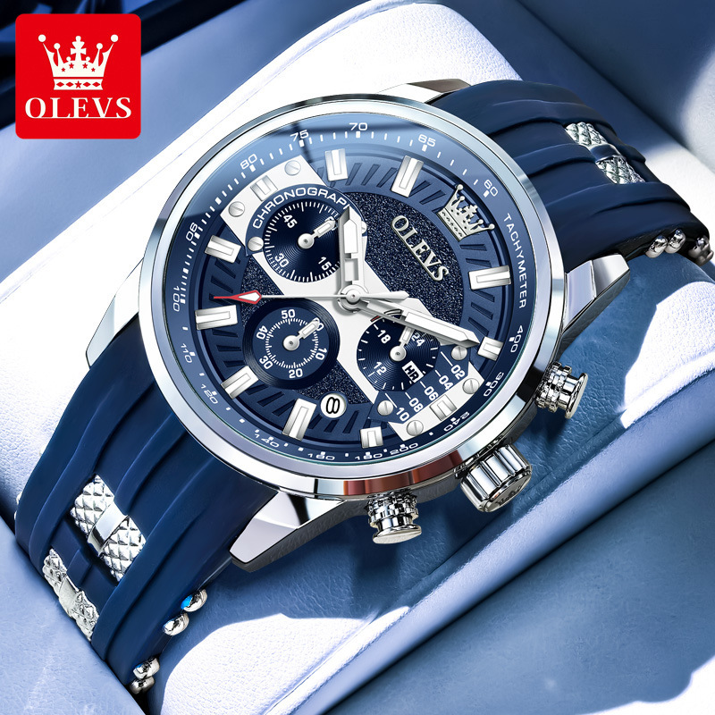 OLEVS Men's Elegant Multi-functional Waterproof Quartz Watch Men's Wristwatch Men's Wristwatch Watches Men Designer Watch Free Delivery
