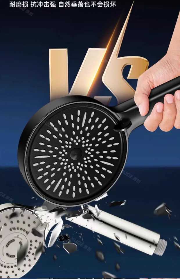 15CM Big Panel Massage Spa Pressurized Shower Head 6 Modes High Pressure Large Flow Rainfall Shower One-Key Stop Handheld ShowerM251120