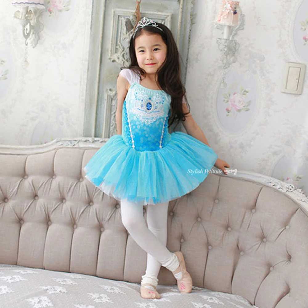Disney Birthday Fancy Fairy Preschool Girl Princess Dress Up Baby Ballet Tutu Dress Long Haired Princess Alice Belle Elsa Childrens Dress Party DressX
