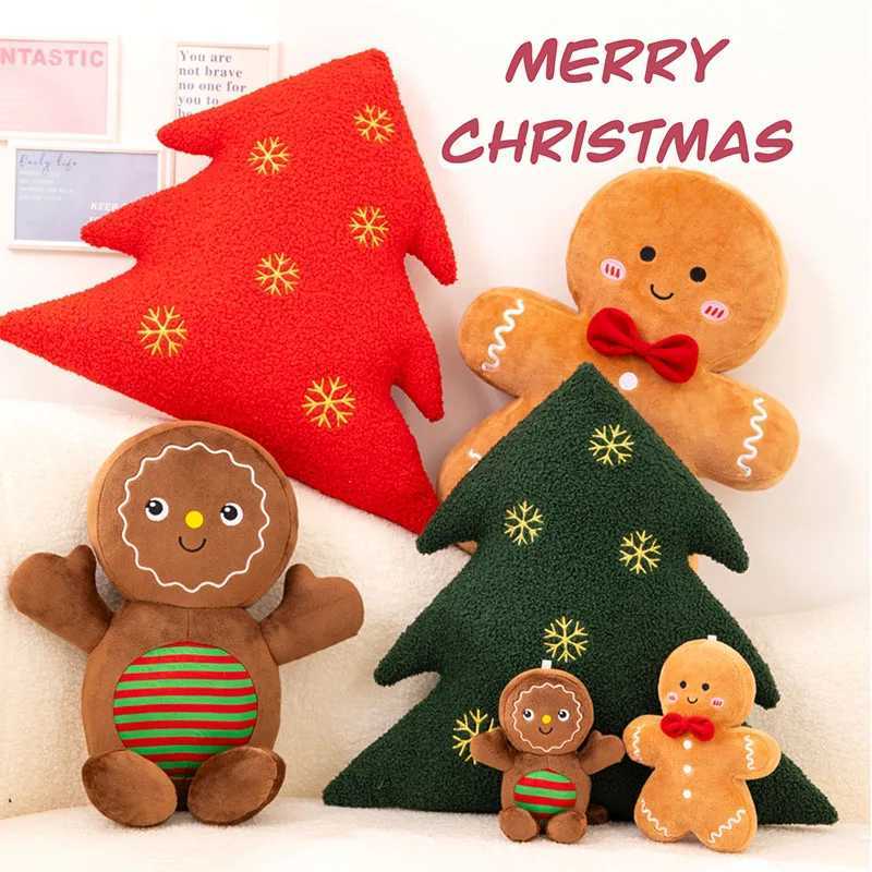 Adorable Ginger Bread Plush Toy Stuffed Caramel Chocolate Gingerbread Man Cushion Christmas Tree House Bow Ring Decor Xmas Deer G251120