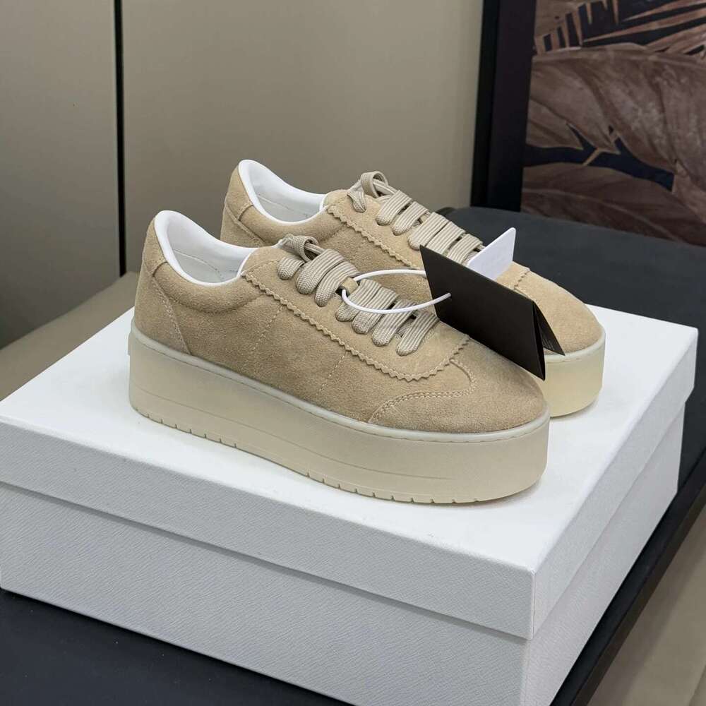 Women Size35-41 Natural Cow Suede Sneakers Flat Platform Sports Leisure Flats Round Toe Designer Shoes atillas De Mujer