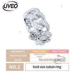 Yue Gem Custom Men Hip Hop Gold Plated Sterg Sier Vvs Dia Moissanite Iced Out k Cuban Ring Free delivery