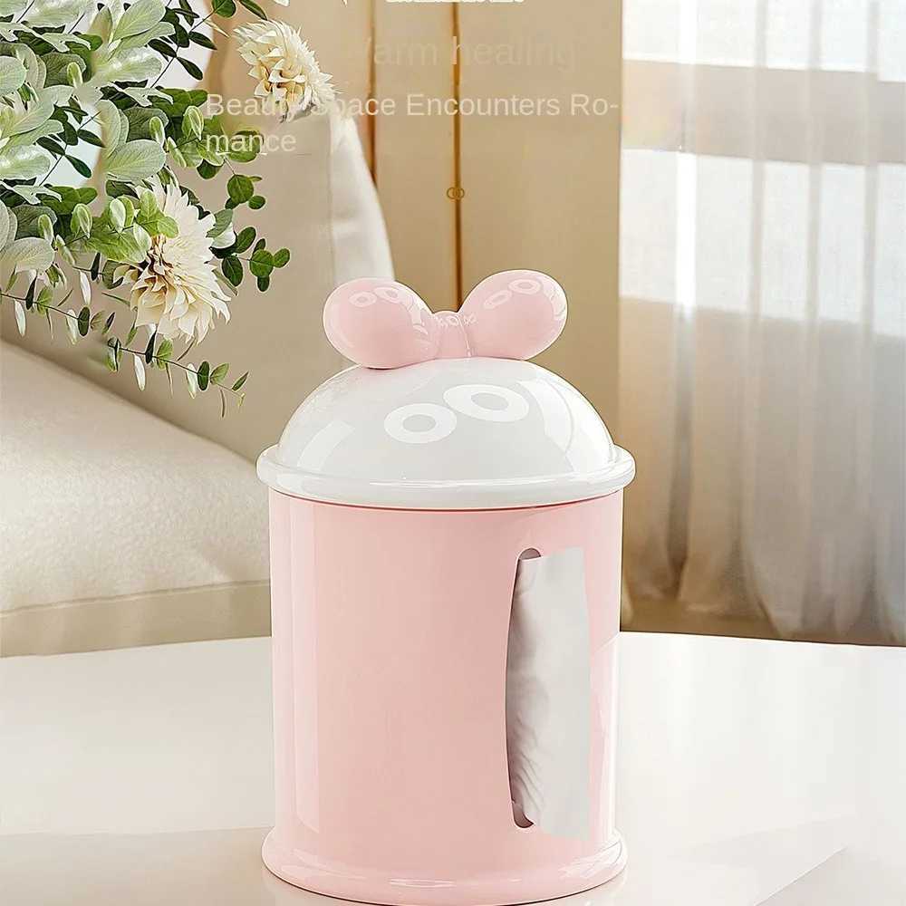 High Quty Cute Bow Tie Tissue Box Cover Coffee Table Ornaments Ceramic Tissue Holder Home Decor Creative Napkin Home C251120