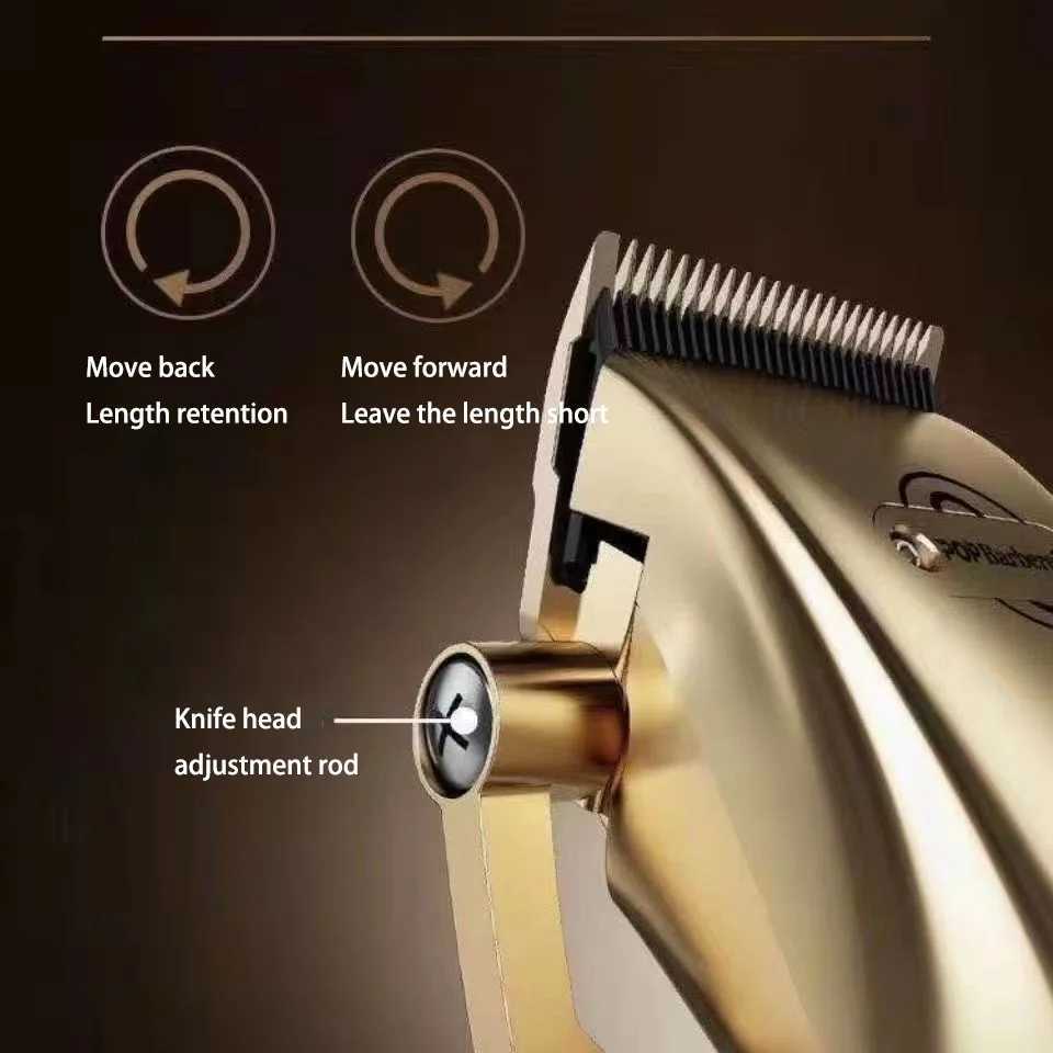 POP Barbers Gold P800 Professional Hair Clipper Black P800F Gradient Push Clipper Hair Stylist Hair Salon Exclusive Hair ClipperT251120