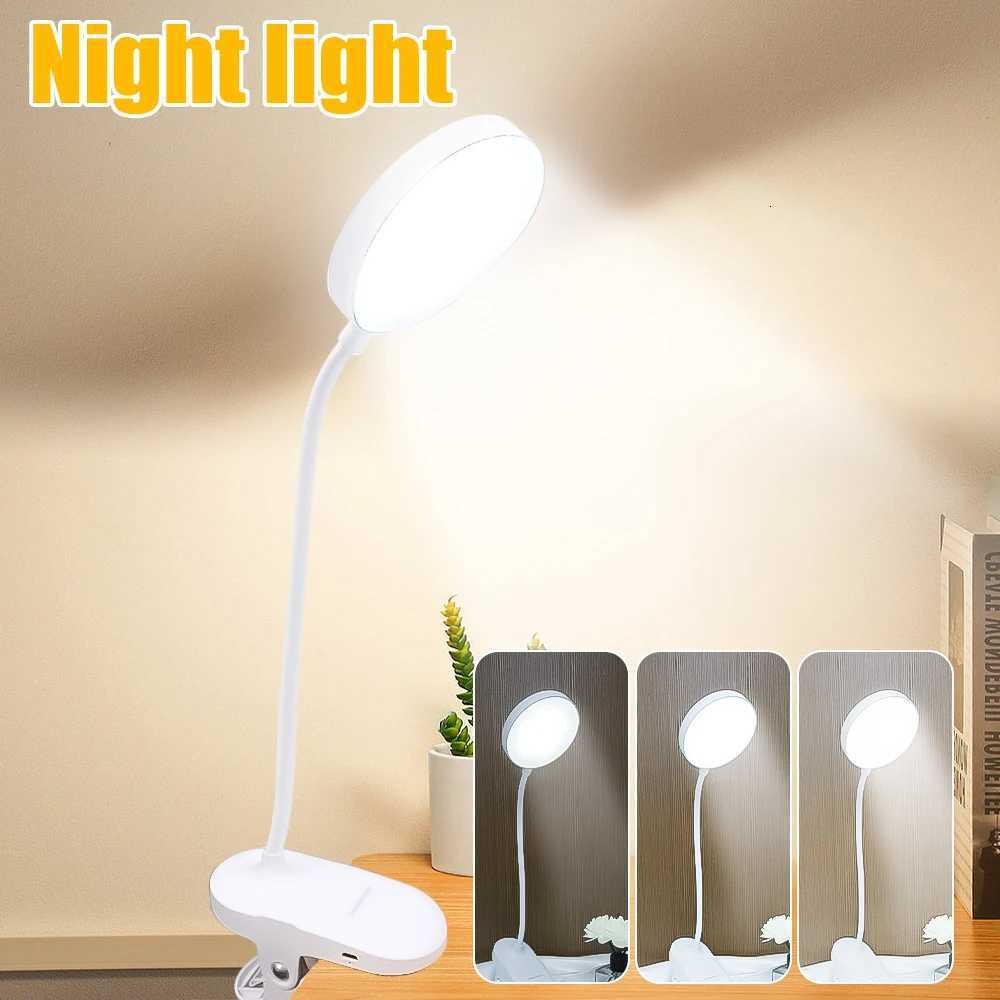 360 Flexible LED Table Lamp with Clip 3 Brightness Dimming Study Eye Protection USB Plug In Bedside Night Light Study Read Work M251120