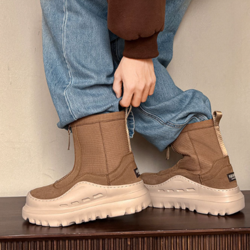 Unisex Fashion High Top Snow Boots 2025 Winter New Design Women Men Height Increasing Plush Lined Outdoor Cold Weather Cotton Boots Size 36-44