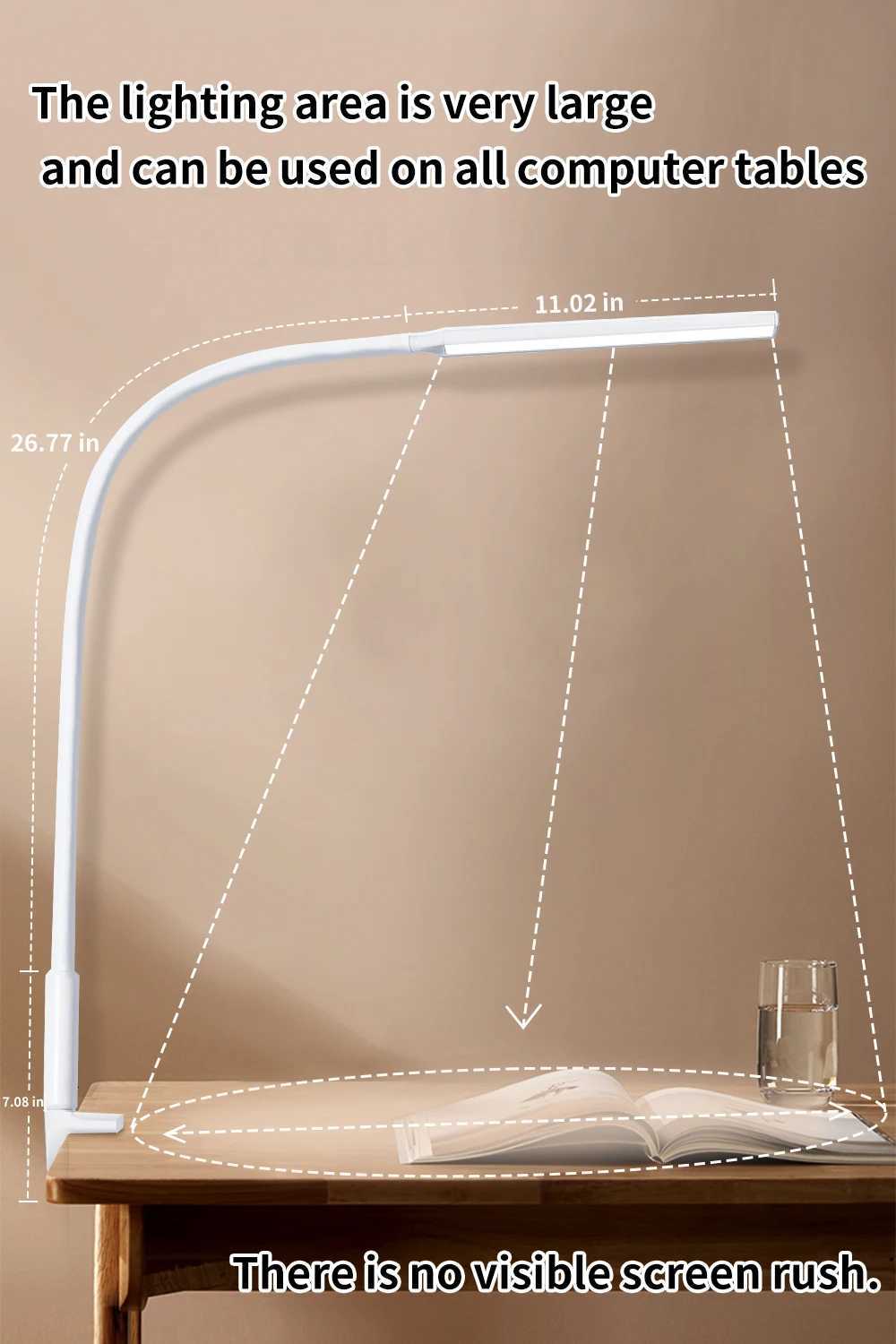 Desk Lamp LED USB Power Swing Lamp Flexible Gooseneck Clamp Dimmable Architect Lamp 3 Color Modes Desk Light M251120