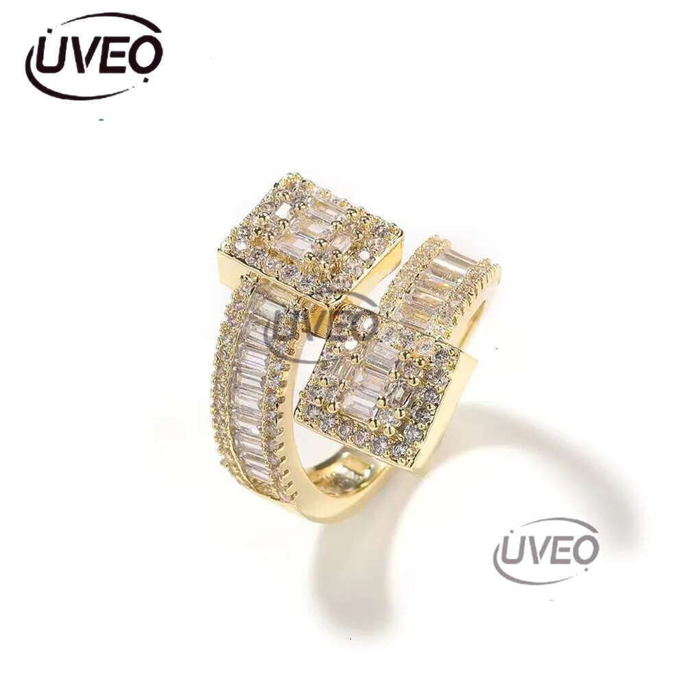 Fine Jewelry Iced Out Hip Hop Cuban k Ring Gold Plated Sterg Sier VVS Moissanite Dia