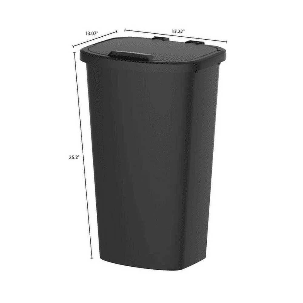 11 Gallon Rectangular Trash Can Plastic Wastebasket Flip Open Lid Durable Indoor Use Easy Clean Surface C251120