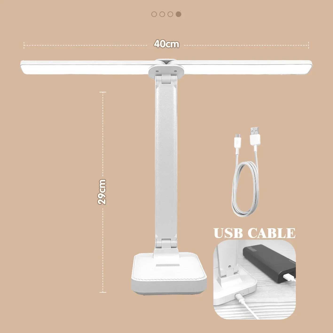 Double-headed Desk Lamp LED Eye Protection W Light Reading Lamp Learning With Charging And Plug-in Dual-purpose Small Lamp M251120