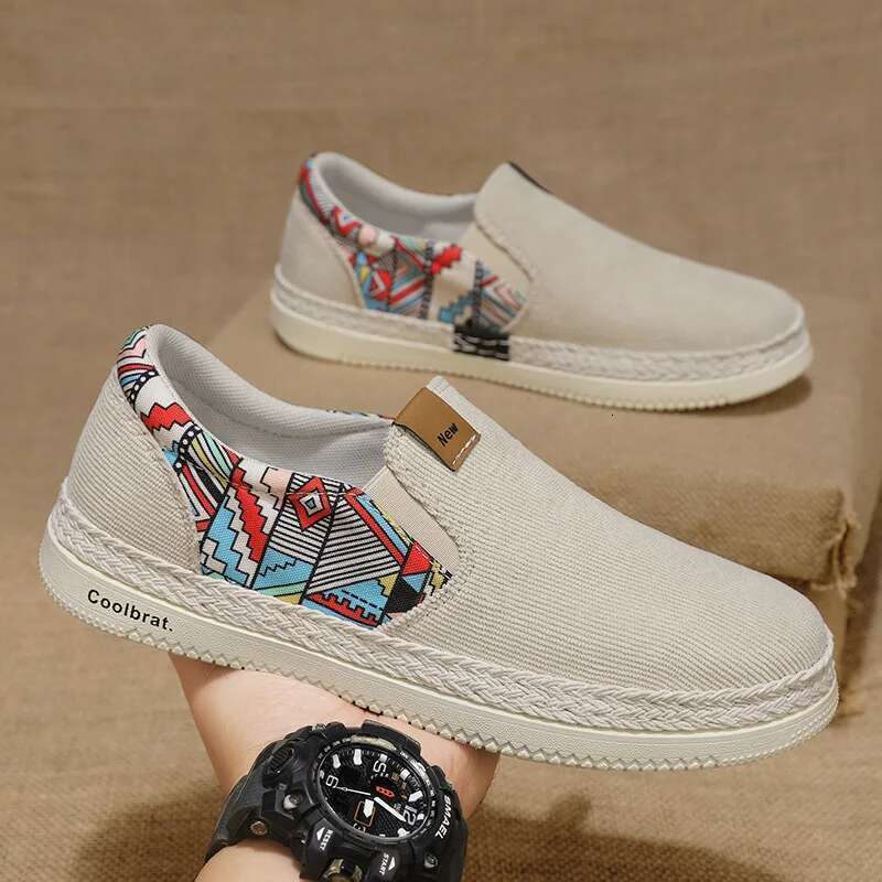 Flat Canvas For Men Fisherman en Cloth Loafers Summer Men's New Style Sneakers Male Casual Shoes Man