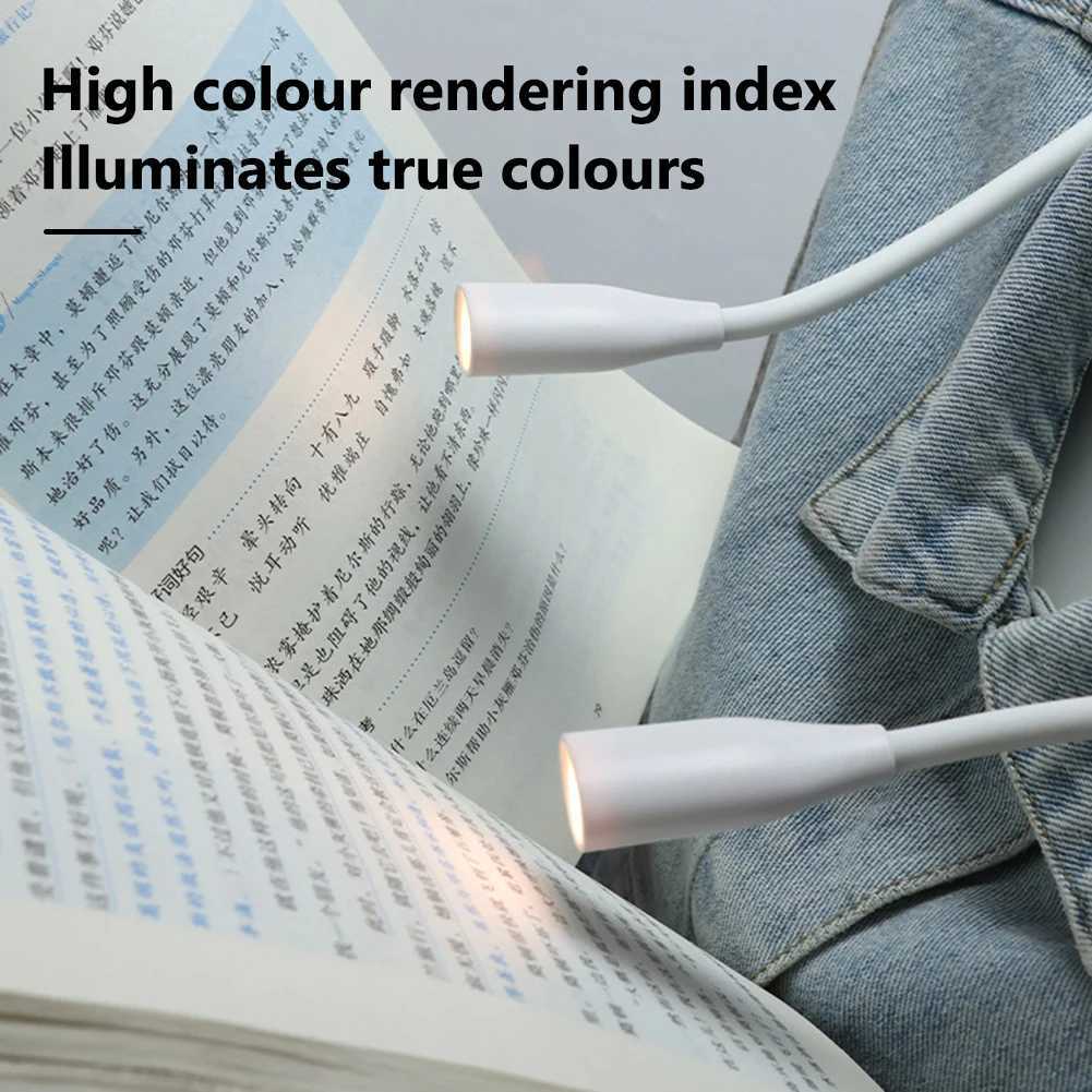 Book Light Bendable Arms Reading Lamp Adjustable Brightness LED Night Light Hands Free Flashlight for Reading Crafting Knitting M251120
