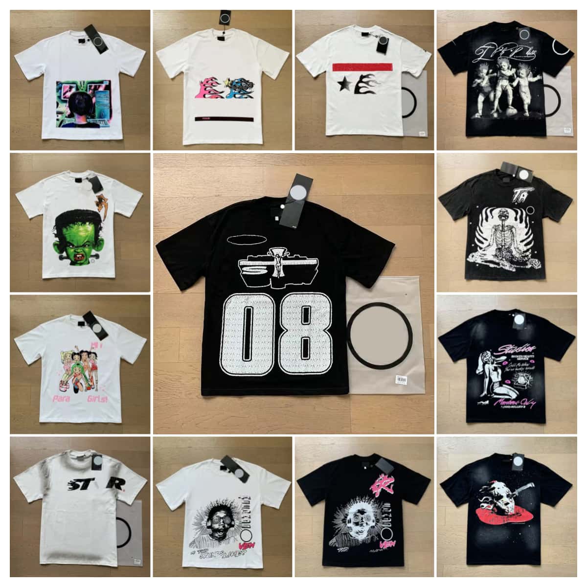 10A New Man t shirt Designer t-shirts clothing clothes Fashion cotton hipster washed fabric tee graphic Street Quality Lettering foil print Vintage Loose fitting S-XL