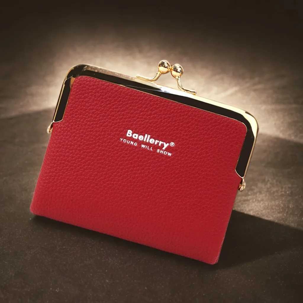 Womens PU Leather Short Wallet Lychee Grain Card Holder Non-RFID Slim DesignW251120