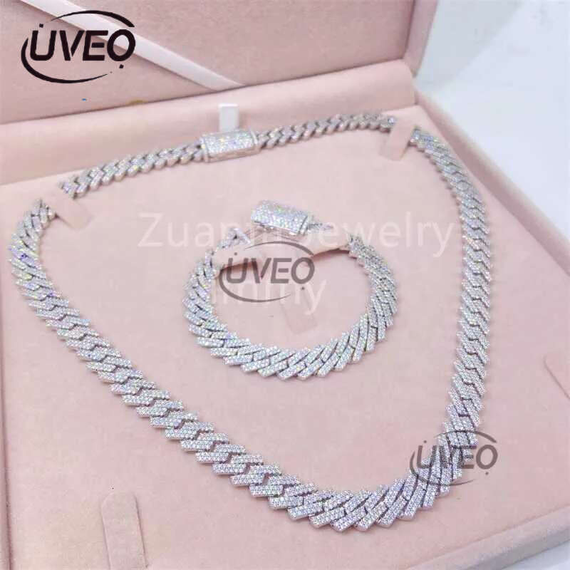Custom Made Solid Back 10mm Width Necklace Jewelry S Pass Dia Tester Flawless Moissanite Man