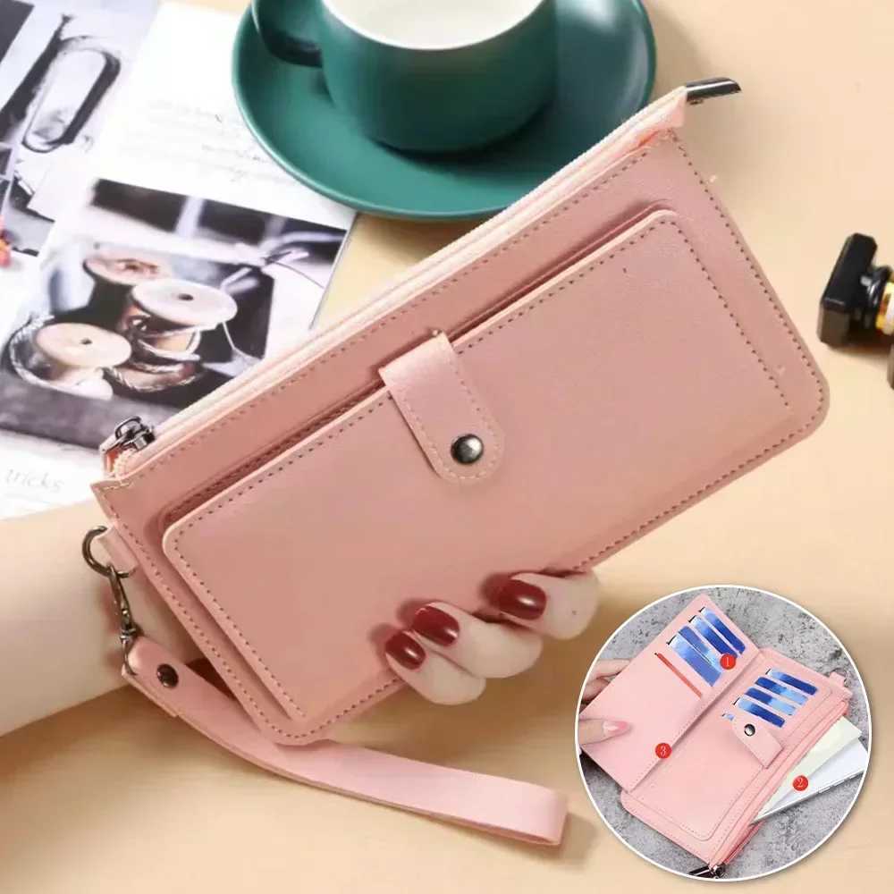 Fashion Zipper Wallets Womens Purses Handbags Leather Billfold Wallet Anti Thief Rfid Minimalist Wallet Rose Gold PatternW251120