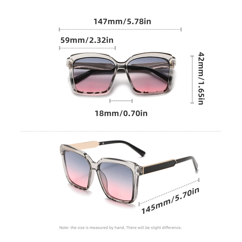 WIMN Women Trendy Large Polarized Sunglasses Square Thick Frame UV400 Sun Glasses Beach Shade Eyewear Accessory 250411