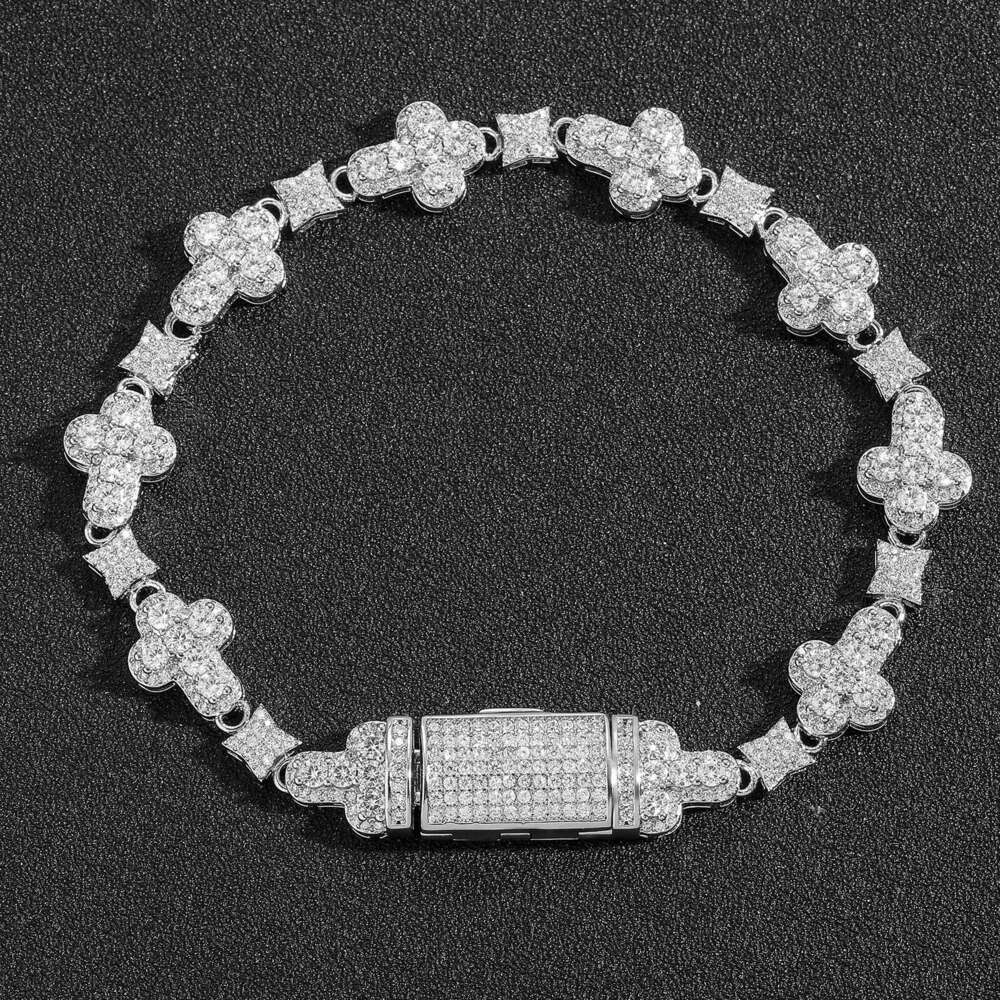 Luxury Hip hop 10mm cross Ice out VVS Moissanite bracelet for men, women, fashion Free delivery