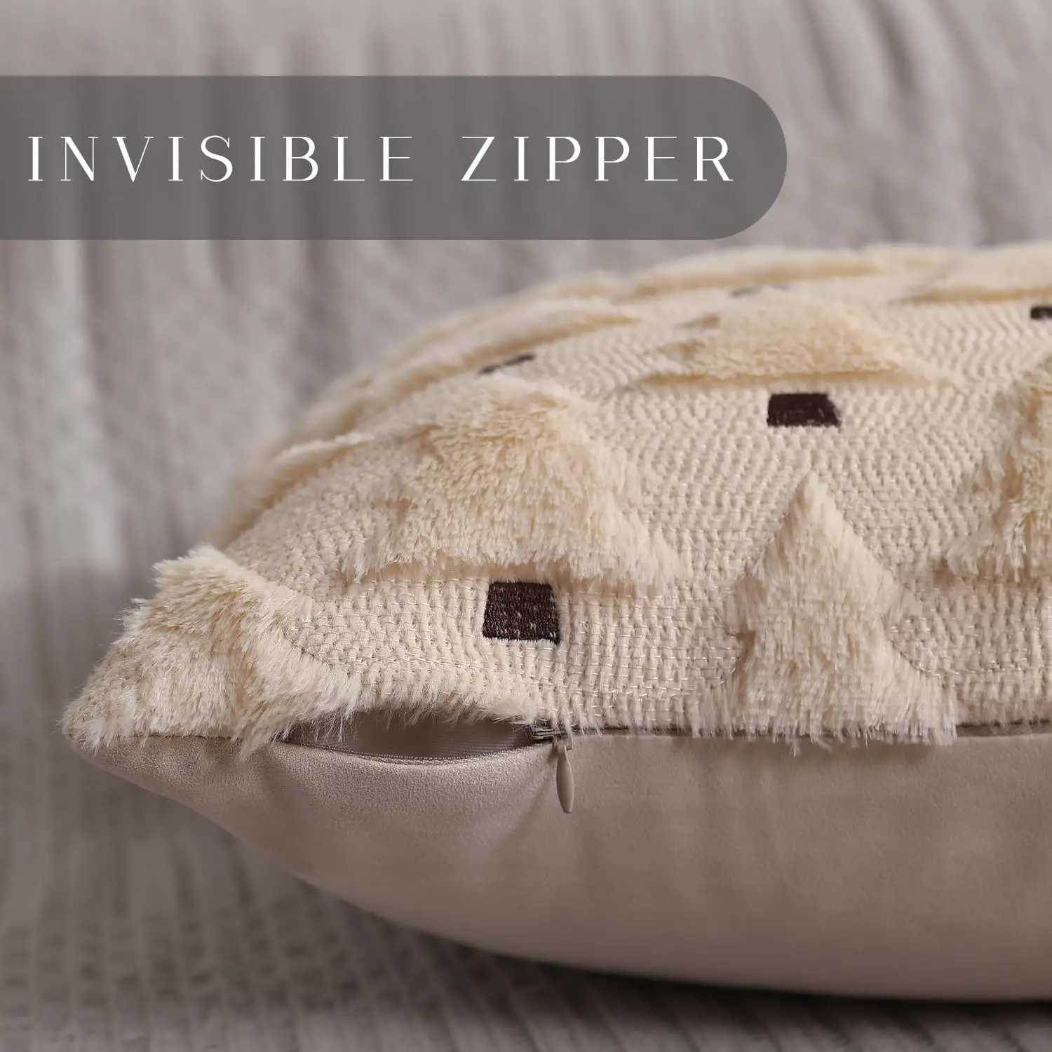 Pillow Case Christmas Covers Beige Winter Throw case Soft Covers Cushion Cases for Sofa Couch Chair Living Room Bed Home C251120