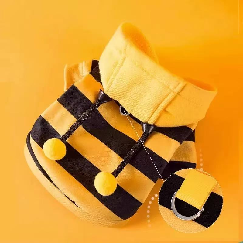 T0008Puppy bee sweater spring autumn winter Bichon Pomeranian Teddy clothes new anti-hair loss pet clothing