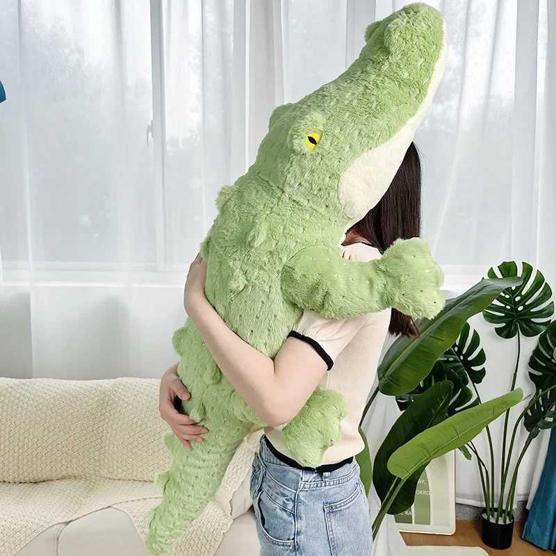 Soft Crocodile Plush Toy Fluffy Full Stuffed Animal Pillow Doll Jungle Green Giant Alligator Sofa Cushion Birthday plush Gift G251120