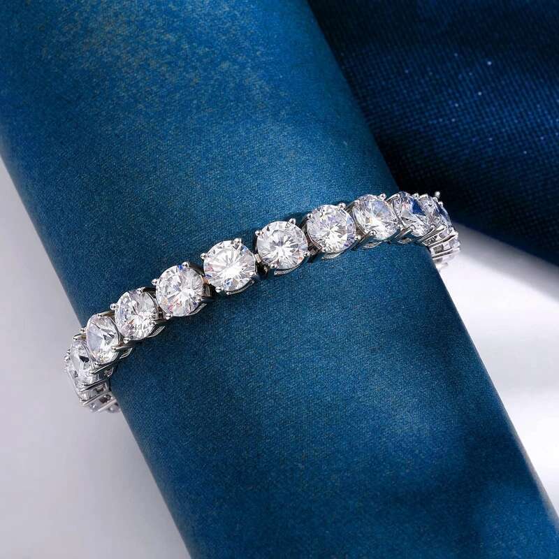 Sunite 3mm 4mm 5mm All Moissanite Tennis Bracelet for Women Men Lab Dia S Sterg Sier GRA Certificate Bangle Zircon