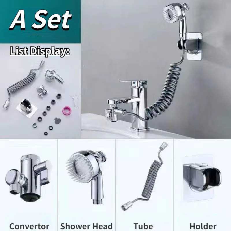 Faucet External Shower Set Bathroom Multi-function Massage Pressurized Copper Faucet Shower Toilet Basin Shampoo AccessoriesM251120