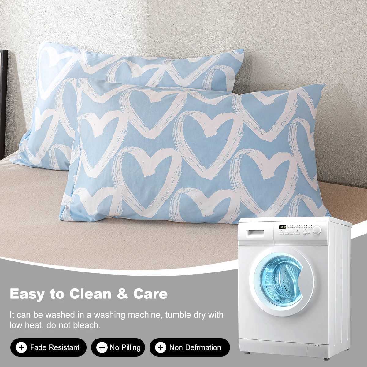 Pillow Case 2pcs/4pcs Heart Pattern Cover Set Inner Not Included Soft Comfortable Suitable For All Seasons C251120