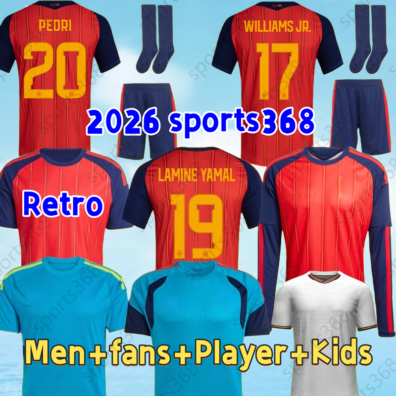 2025 2026 Men kids kit Spain CARVAJAL Espana 26 27 football shirt soccer jersey TORRES GAVI RODRIGO PEDRI LAMINE YAMAL MORATA home away National team Camiseta retro