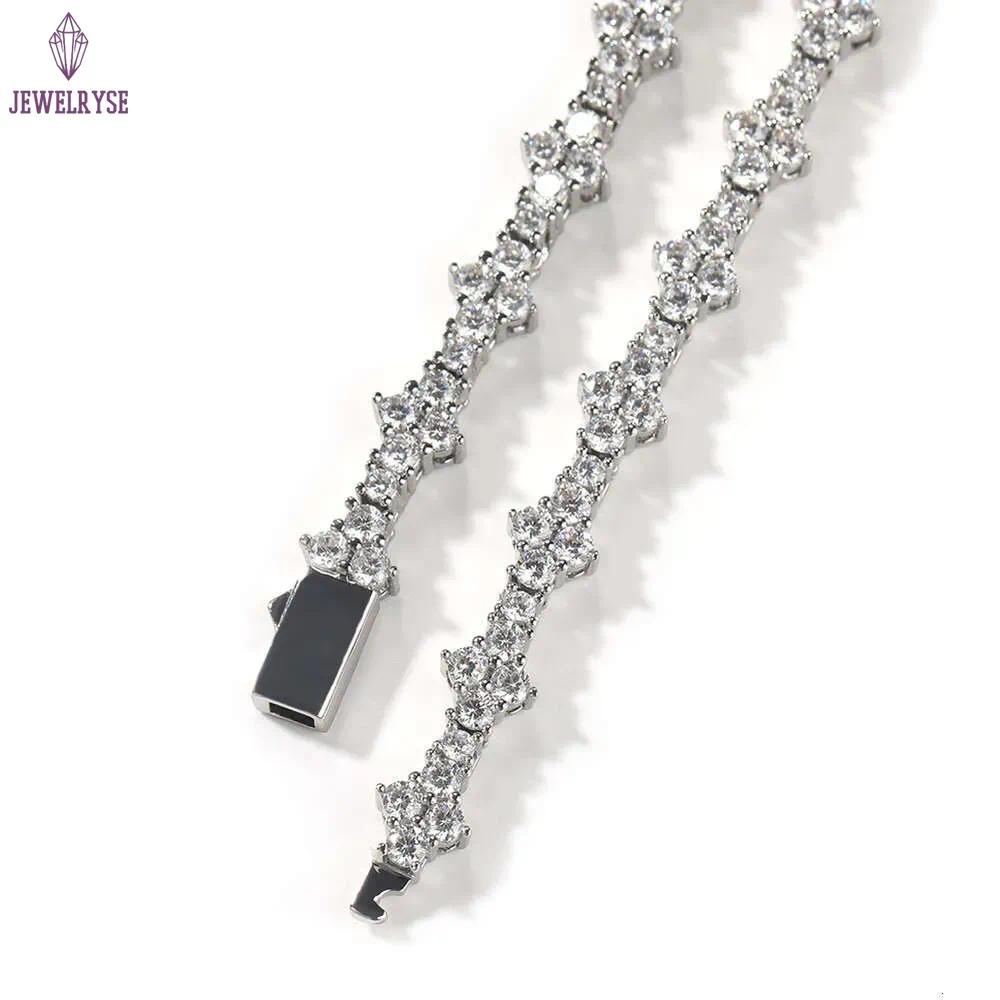 Personalized Tennis Chain Men's Hip Hop Necklace Hiphop Spring Buckle Chain Jewelry GRA moissanite diamond 18k gold sterling silver cuban link ch