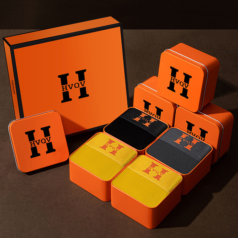 Square box magnet men's underwear - technologically advanced temperature-sensitive modal slim-fit breathable large-size low-rise underwear S251120