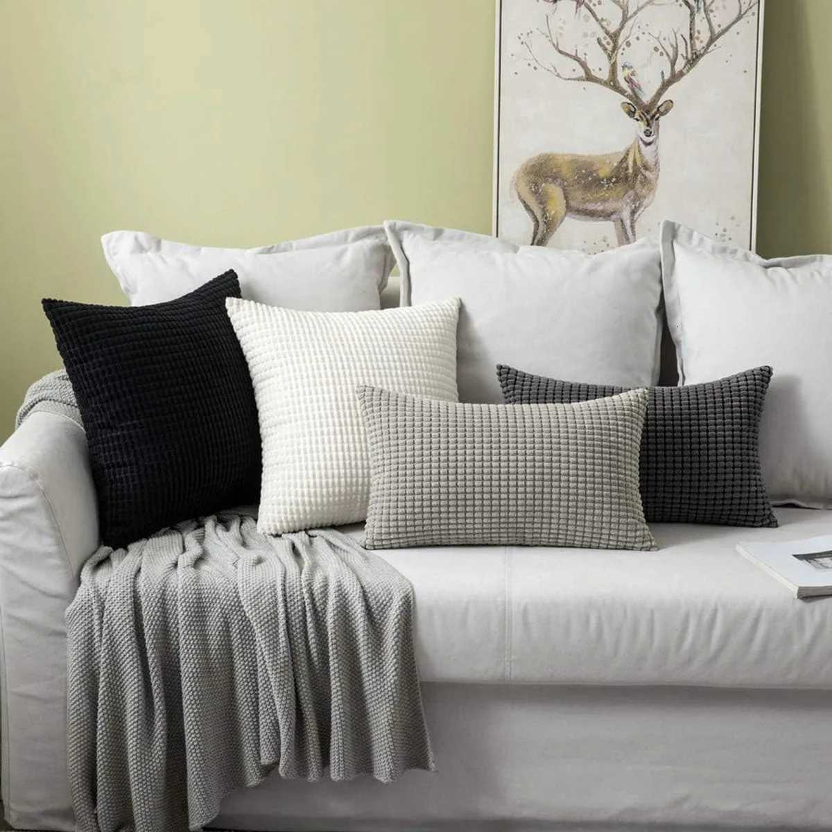 Pillow Case 1PCS Corduroy Nordic Throw Corn Kernel Sofa Cushion Cover - Soft Textured case for Home Decor C251120