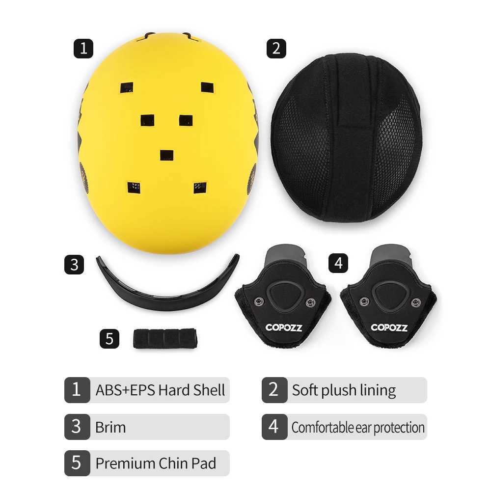 COPOZZ Kids Cartoons Ski Helmet Integrally-molded Safety Outdoor Skiing Cycling Protection Helmet Skiing Equipment L251120