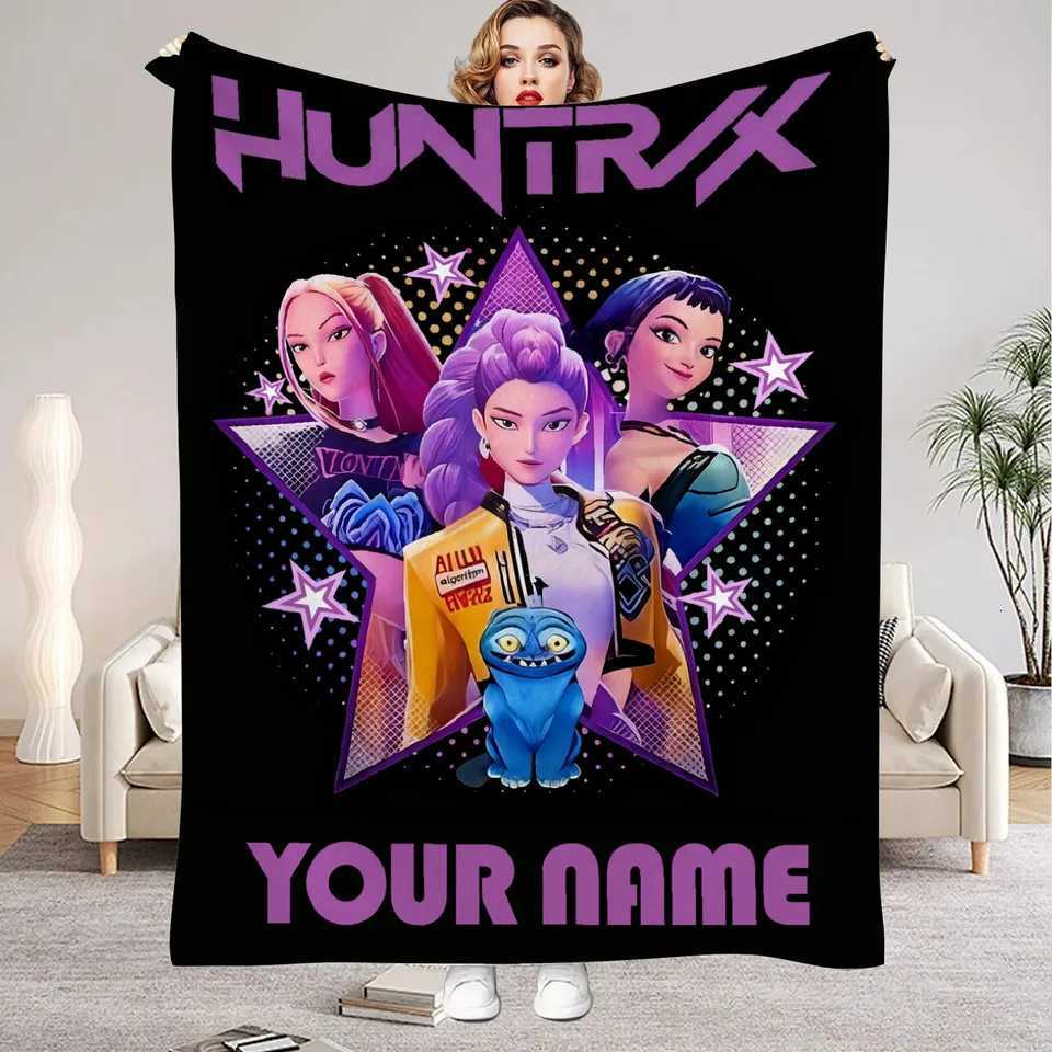 Custom name Demon Hunters K-pop 3D Printed Flannel Blanket Sherpa Fleece Throw Warm Gift for Kids Adults Home Office H251120