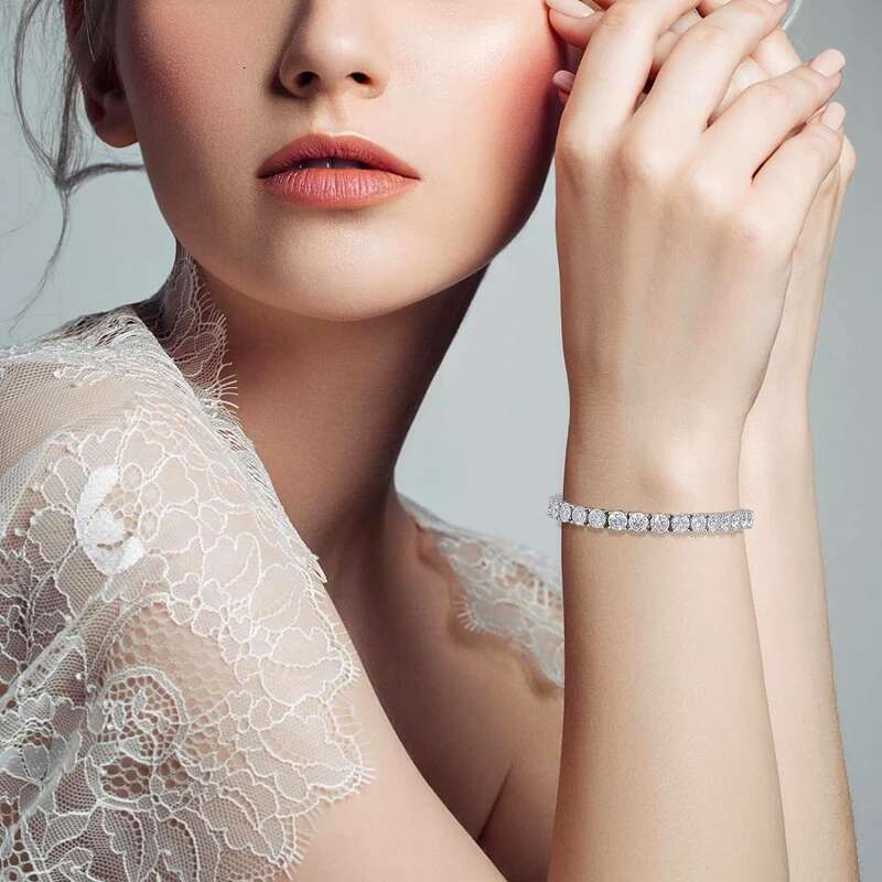 Sunite 3mm 4mm 5mm All Moissanite Tennis Bracelet for Women Men Lab Dia S Sterg Sier GRA Certificate Bangle Zircon