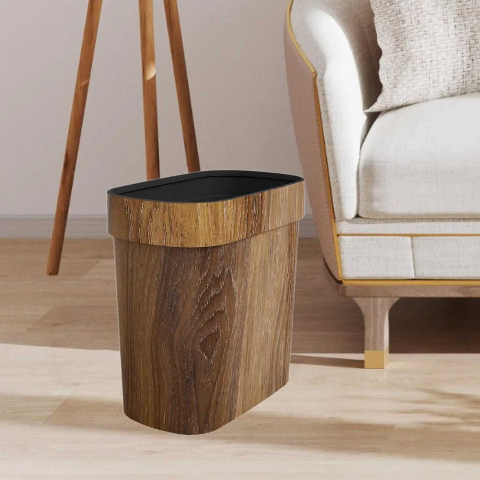 Slim Trash Can Rectangular Trash Bin with Open Top Kitchen Bin Garbage Bin for Bedroom Bathroom Study Room Living Room C251120