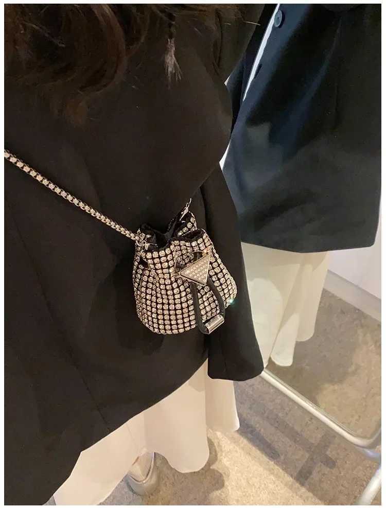 Designer handbag Luxury Women Brand Nylon Set with Diamond Crossbody Bag Fashion Drstring Mini Bucket Messenger Bag Y251120